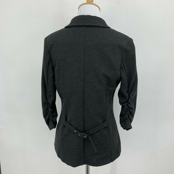 Have & Have Blazer Womens Size M Dark Gray Notch Collar One Button Cinch Sleeves - Picture 5 of 12